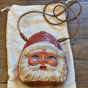Beverly Hills Collection Timmy Woods Santa Claus wooden handbag very rare